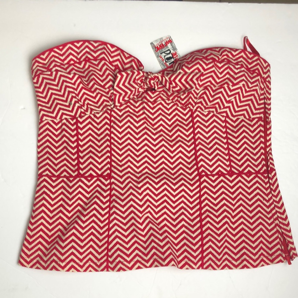 HOT TOPIC rockabilly strapless bustier style top M